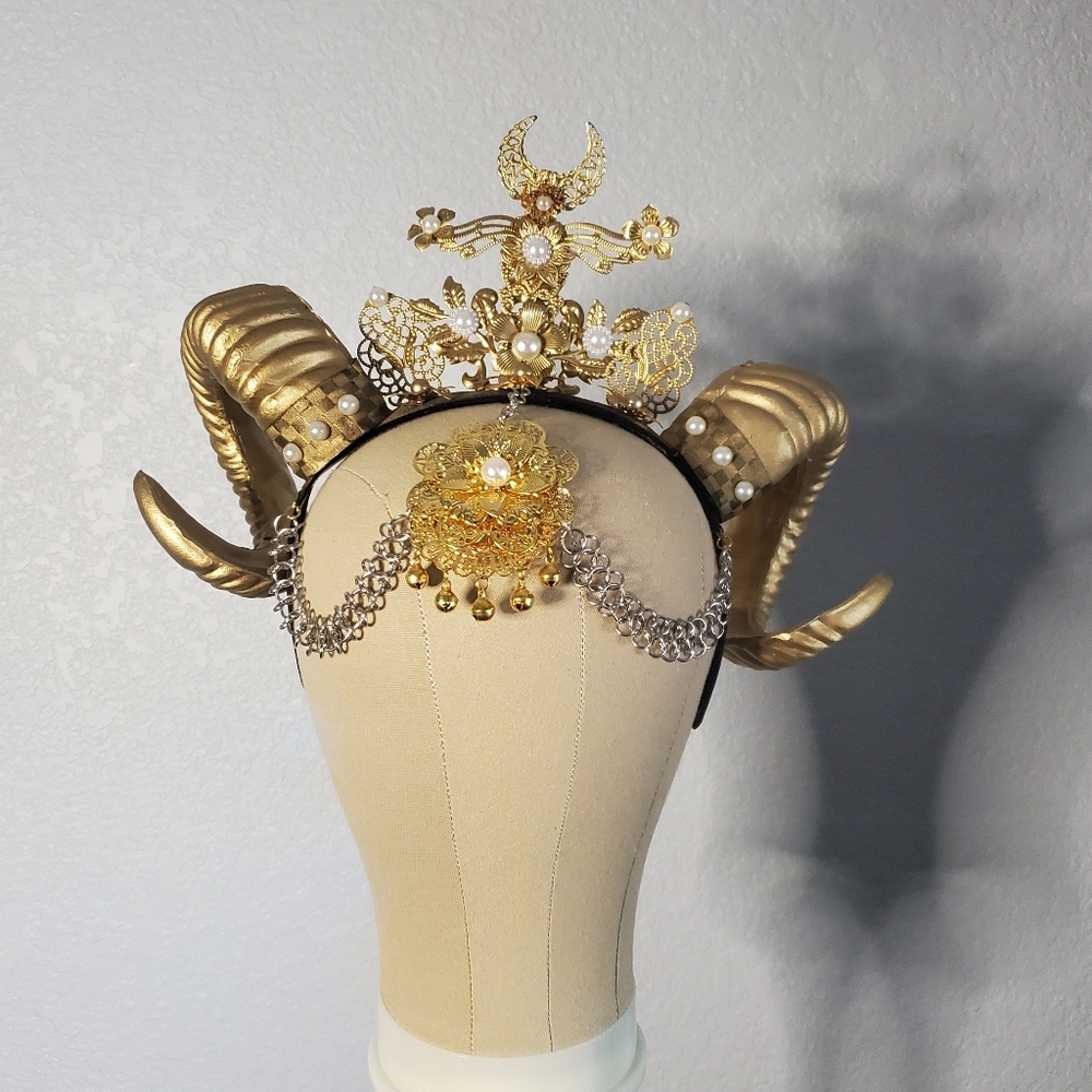 Mary Halo Crown Headband Spiked Zip Tie Halo Crown Sunburst Goddess Headband - Picture 8 of 11